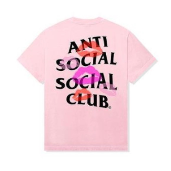Anti Social Social Club Your Kiss Pink Tee  BNWT Size Small - Picture 1 of 1